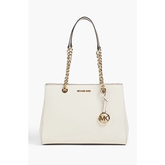 NWT Michael Kors Sussanah Large Tote Saffiano Leather - Light Cream - Picture 1 of 5